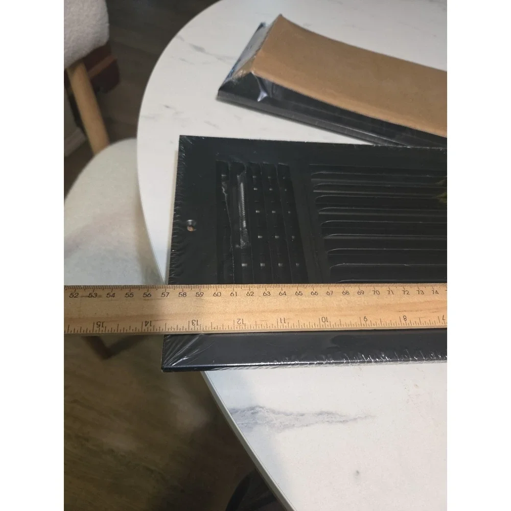 Lot of 2 Black Steel Floor Registers Air Vent Covers 13.5